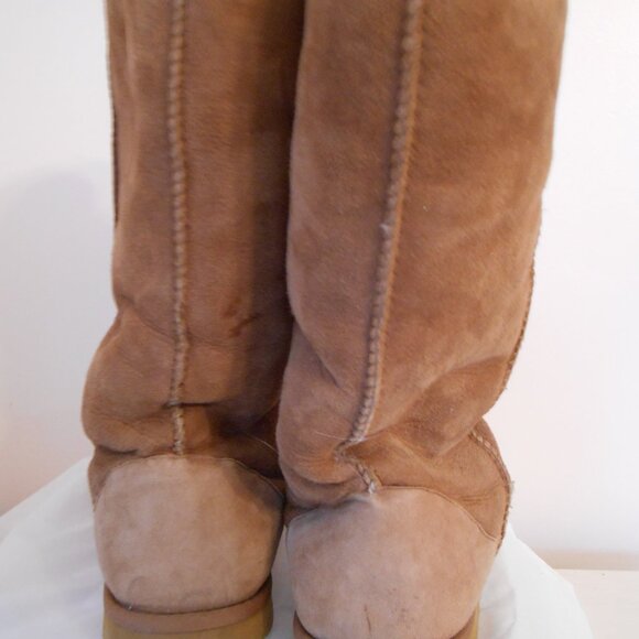 Cozie Steps Women's Tan Genuine Water Repellant Sheepskin Pull On Boots-Size 8 - Picture 5 of 6